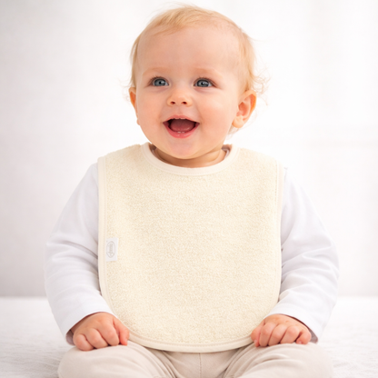 Slab met naam | Gepersonaliseerde baby slab katoen | Vanilla Milk