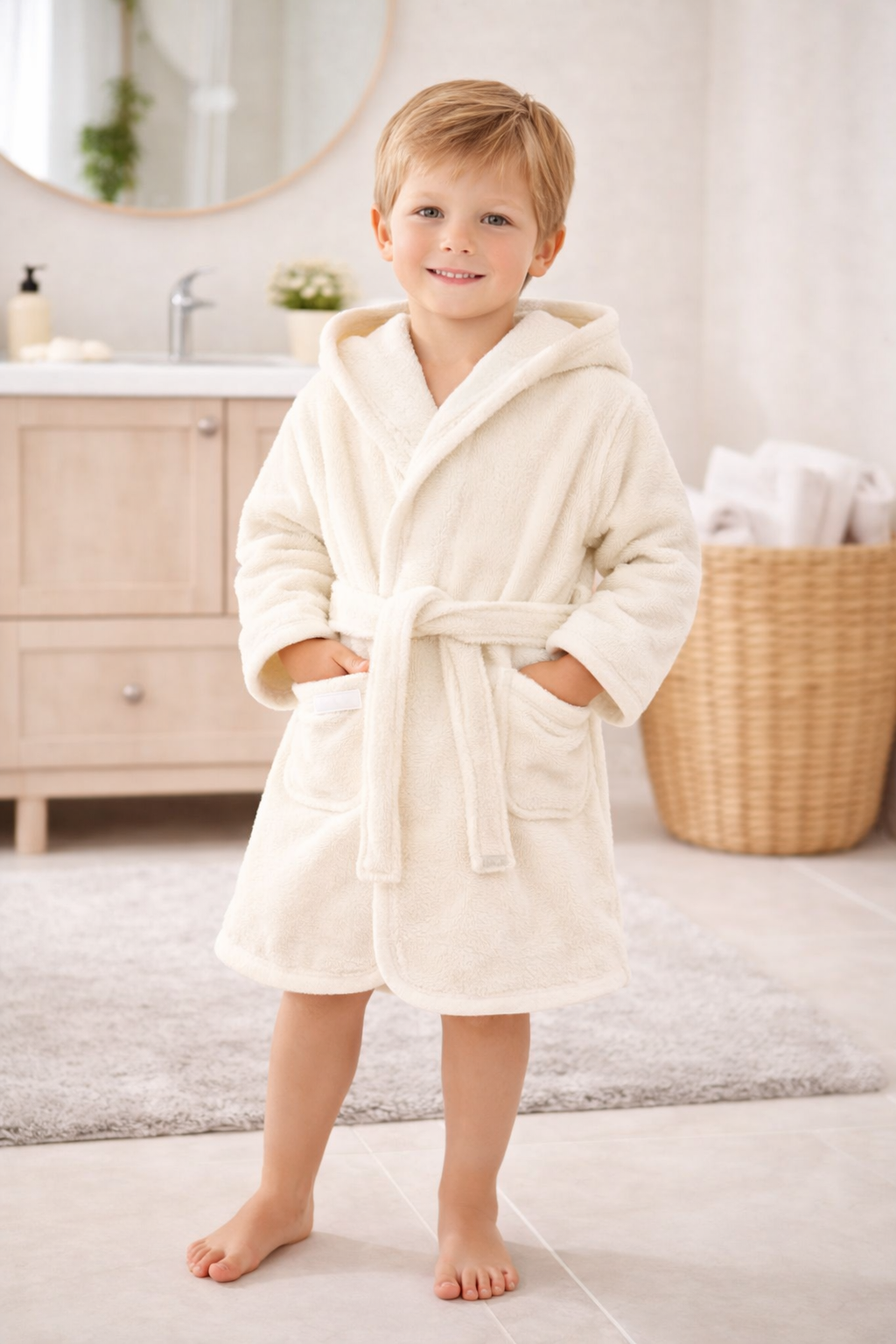 Baby badjas met naam | Gepersonaliseerde | Vanilla milk