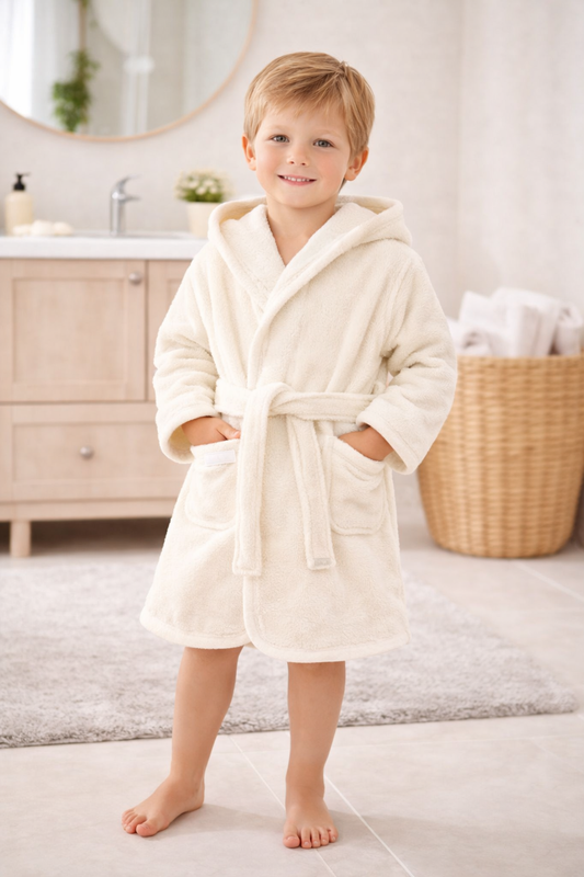 Baby badjas met naam | Gepersonaliseerde | Vanilla milk