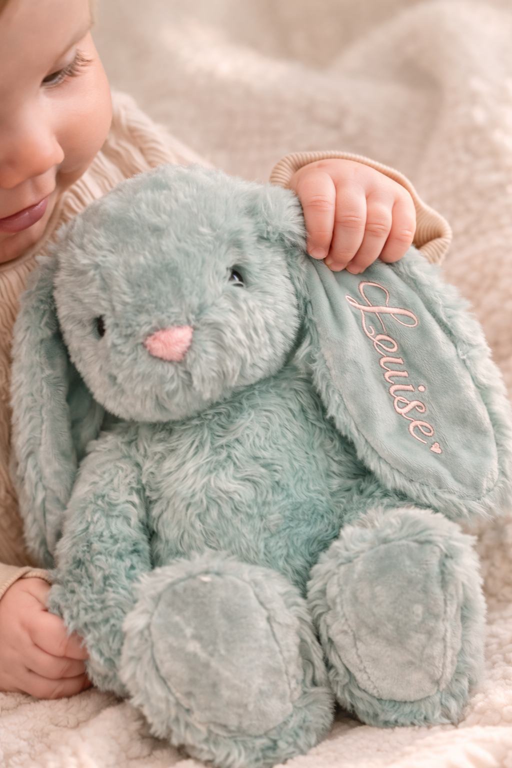Mint Bunny met naam | Gepersonaliseerde
