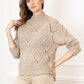 Plain oversized sweater in alpaca and wool beige