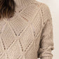 Plain oversized sweater in alpaca and wool beige