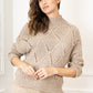 Plain oversized sweater in alpaca and wool beige