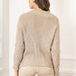 Plain oversized sweater in alpaca and wool beige