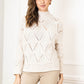 Plain oversized sweater in alpaca and wool ecru
