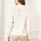 Plain oversized sweater in alpaca and wool ecru