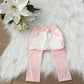 Legging met rokje lichtroze/wit