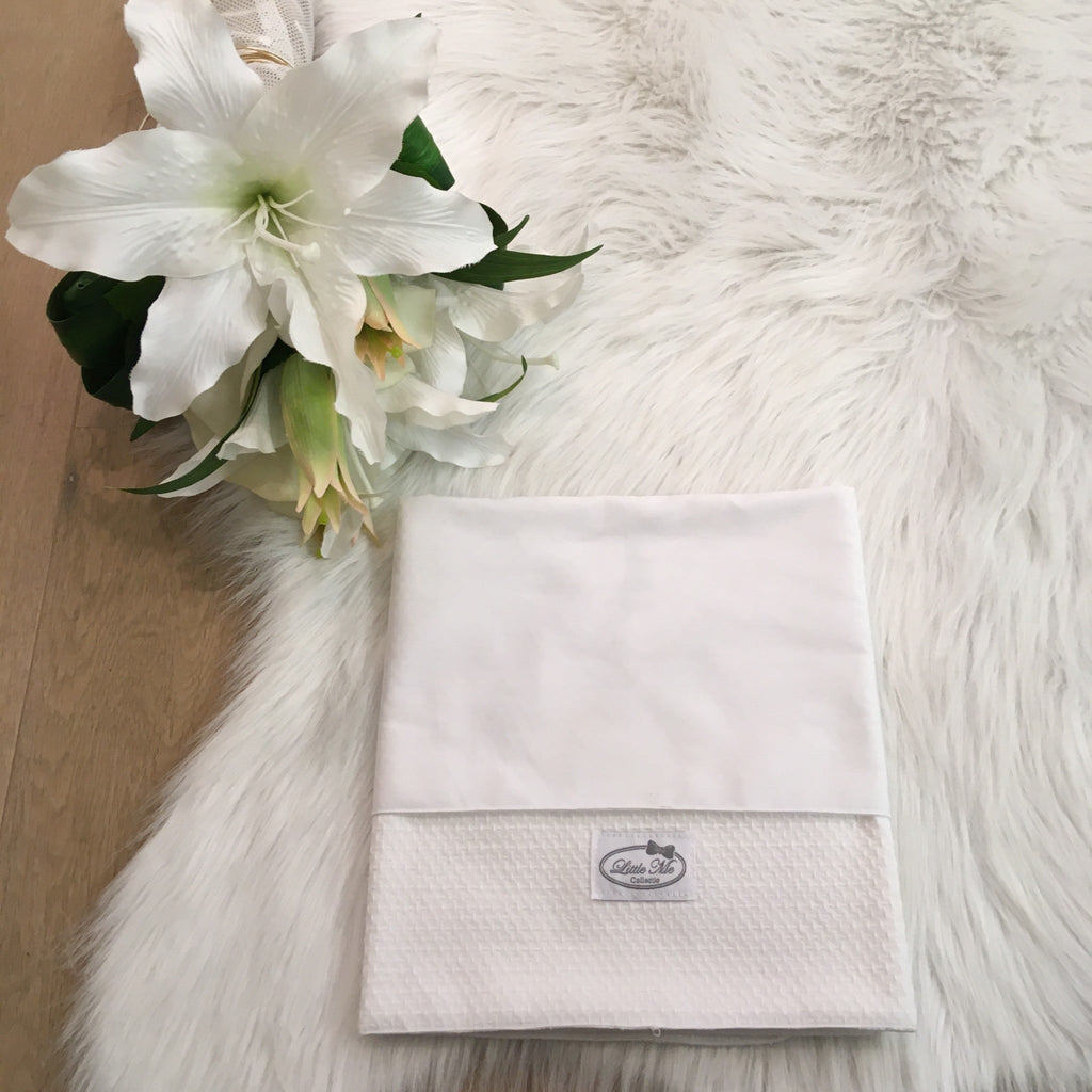 Laken jacquard streepjes Wit