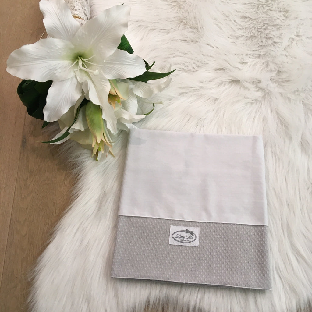 Laken jacquard streepjes licht grijs