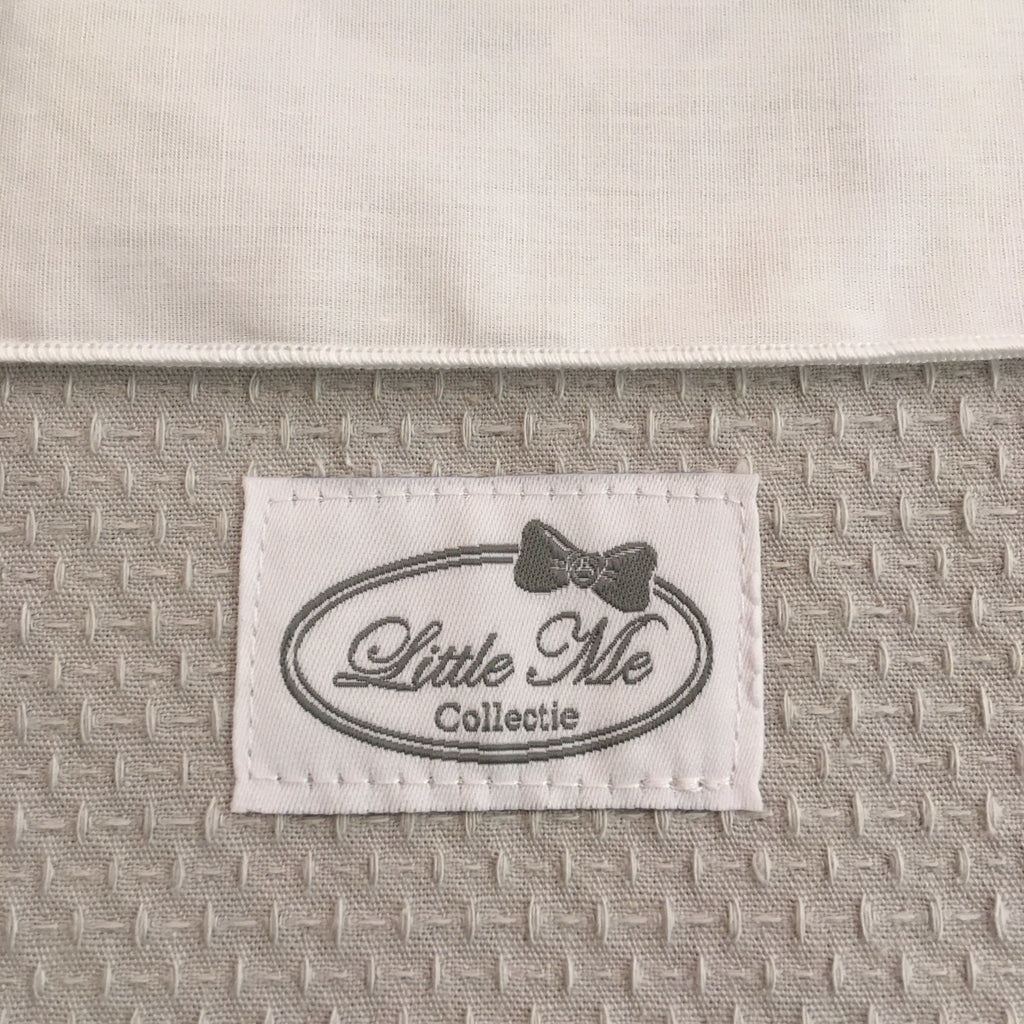 Laken jacquard streepjes licht grijs