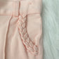 Broek met vlecht zalmroze