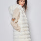 Sleeveless coat with sleeveless hood Ecru