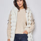 Sleeveless coat with sleeveless hood Ecru