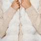 Sleeveless coat with sleeveless hood Ecru