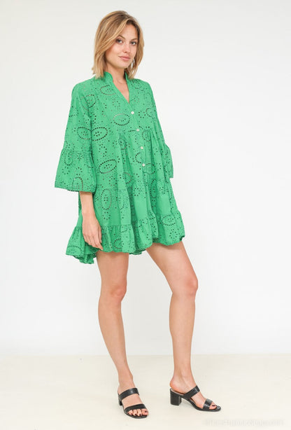 Embroidered Dress groen