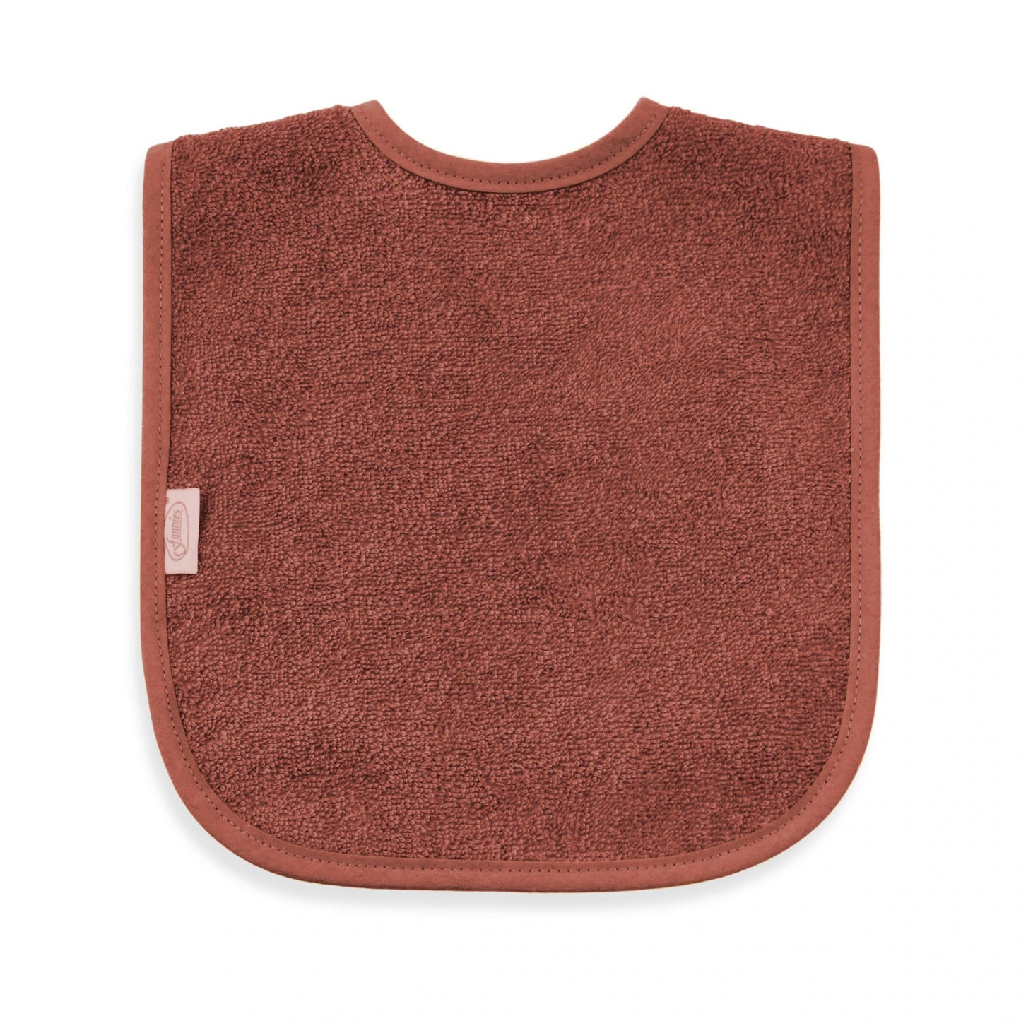 Slab met naam | Gepersonaliseerde baby slab katoen | Terracotta Rust