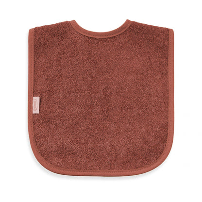 Slab met naam | Gepersonaliseerde baby slab katoen | Terracotta Rust