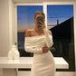 Off Shoulder Sweater Dress cream