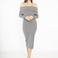 Off Shoulder Sweater Dress grijs