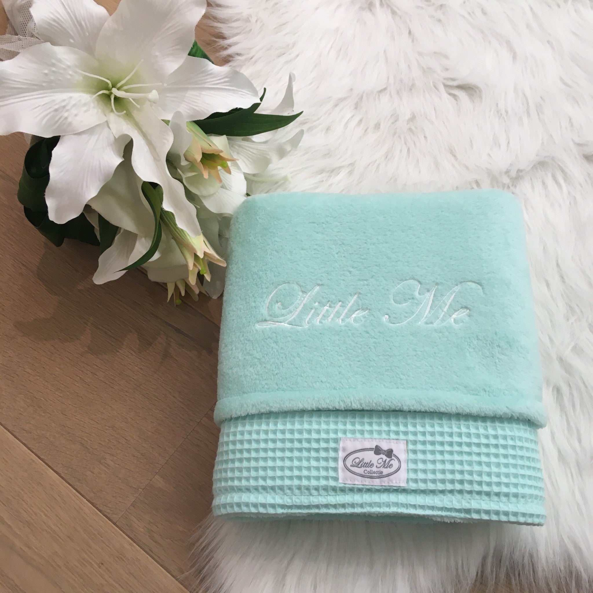 Winterdeken warm wafel munt