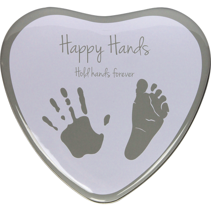 Happy Hands 2D Heart Shape Silver White
