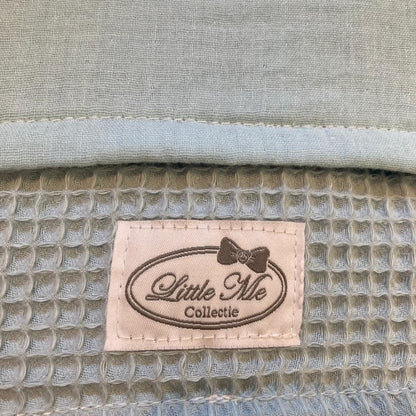 Warm Wafel Zomerdekentje met naam | Gepersonaliseerde | Sky Blue