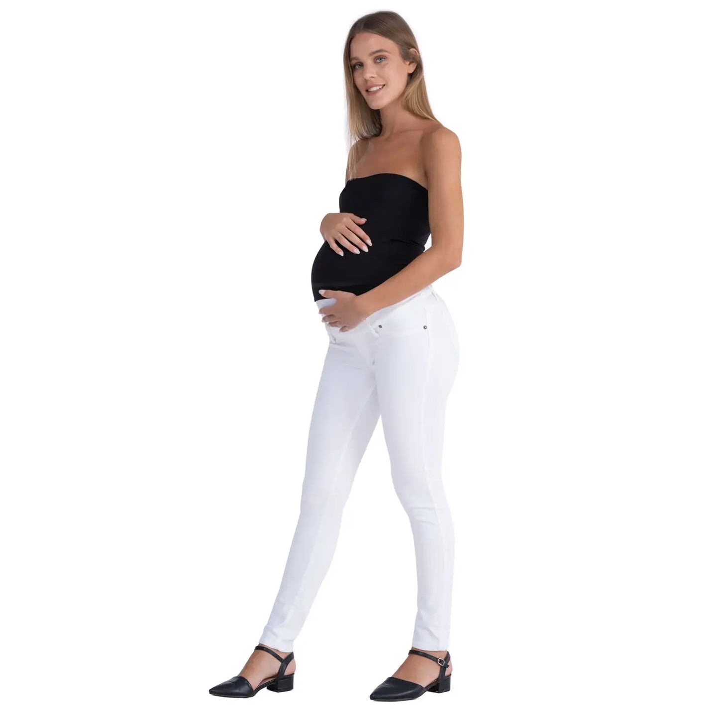 Witte zwangerschaps Jeans