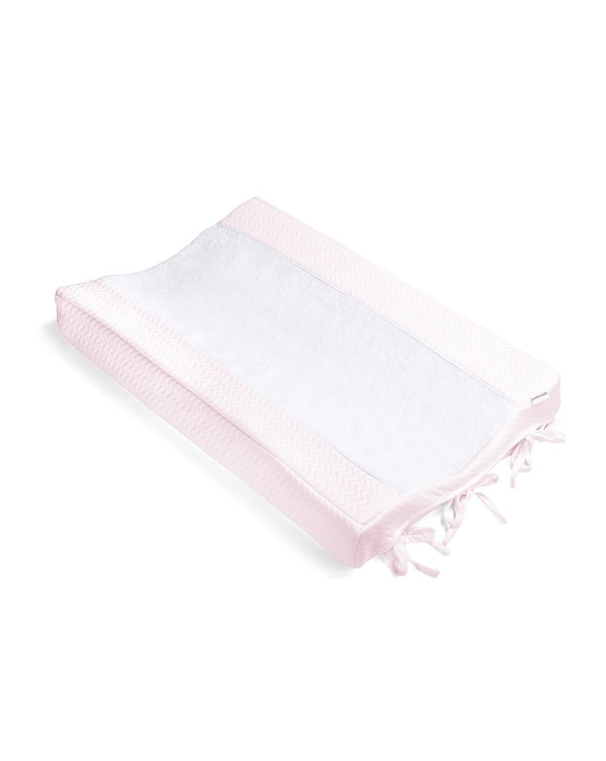 Aankleedkussenhoes Chevron lichtroze