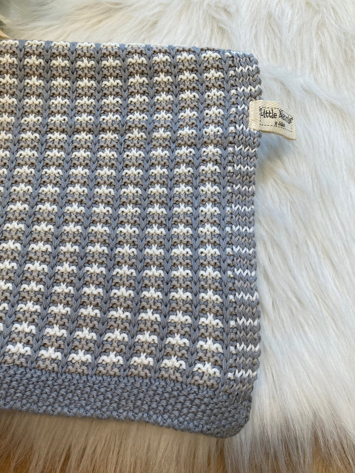 Deken 75x100cm Naturals knit grey 💸