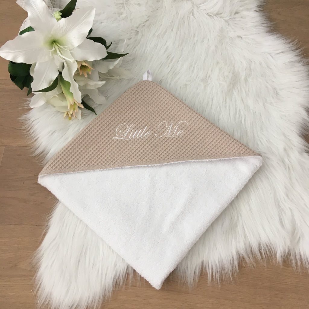 Babycape Wafel beige/wit