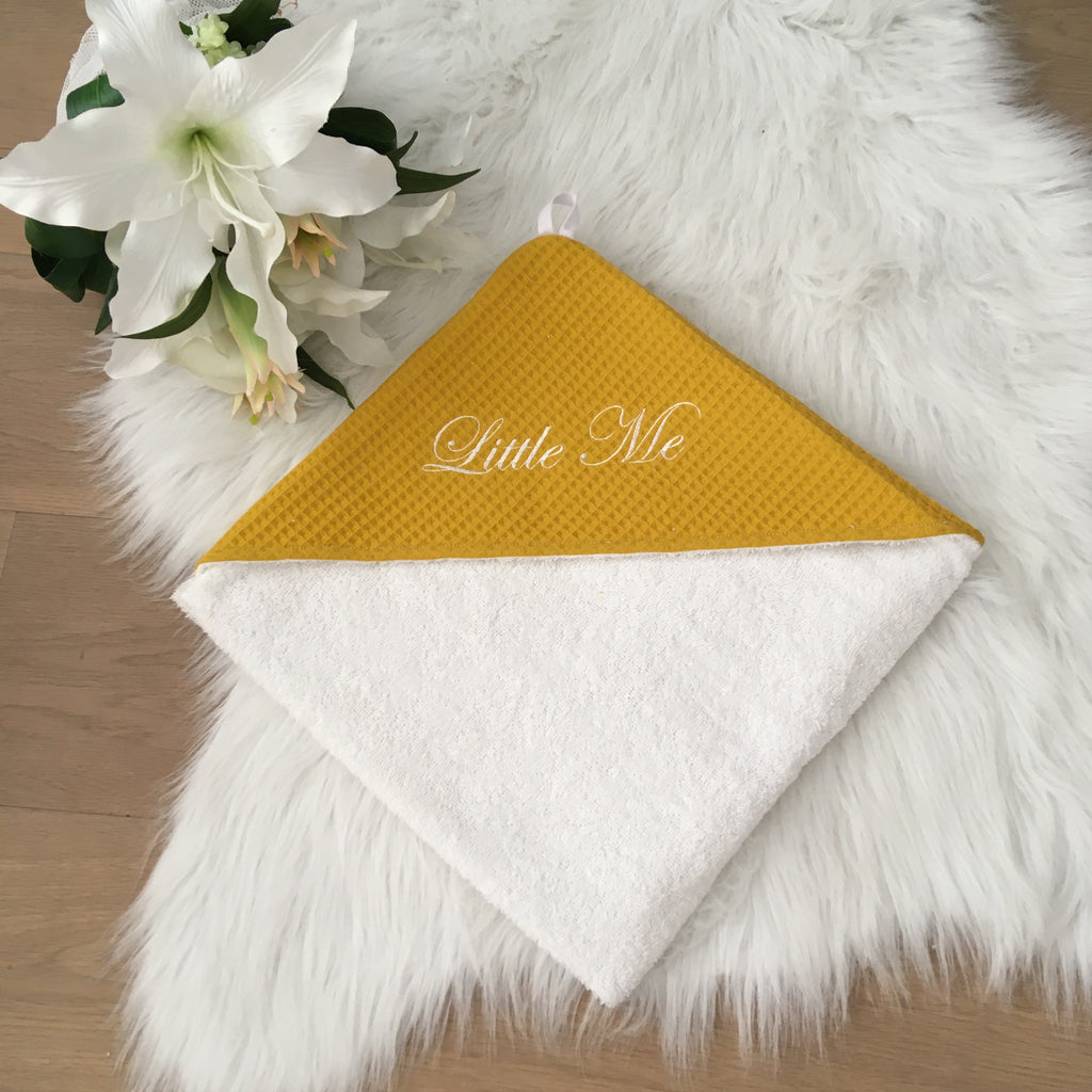 Babycape Wafel oker/wit