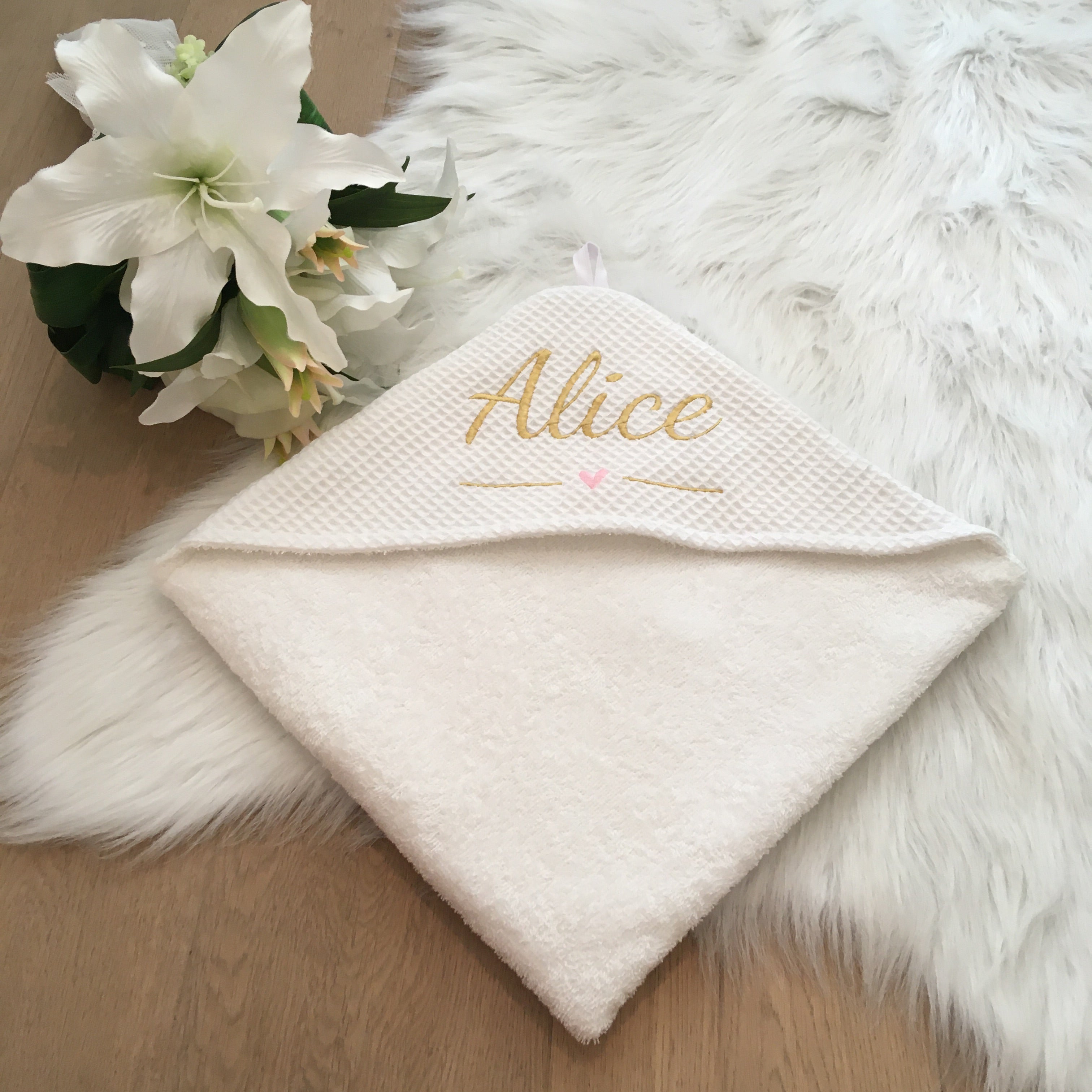 Babycape Wafel wit/wit