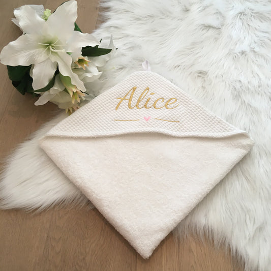 Warm Wafel Babycape Mila met naam Soft Cloud