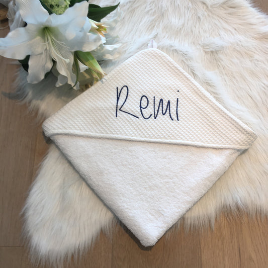 Warm Wafel Babycape Mila met naam Soft Cloud