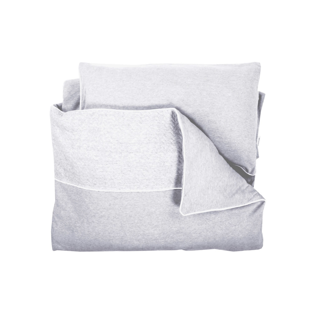 Dekbedovertrek & kussensloop 100x140cm Chevron grijs