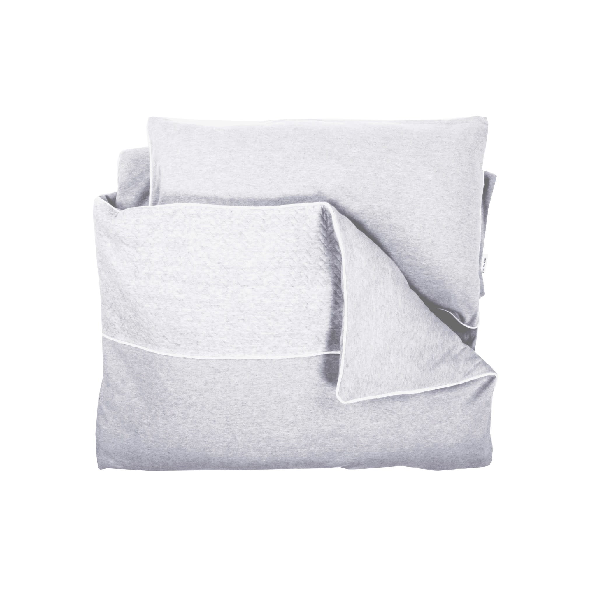 Dekbedovertrek & kussensloop 100x140cm Chevron grijs