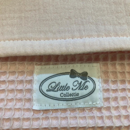 Warm Wafel Zomerdekentje met naam | Gepersonaliseerde | Baby Pink