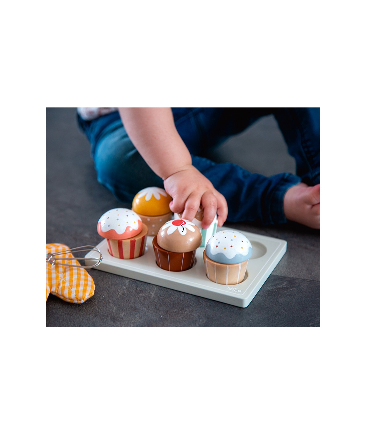 Houten Cupcake Set