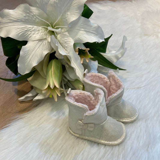 Glitter slofjes met strikje