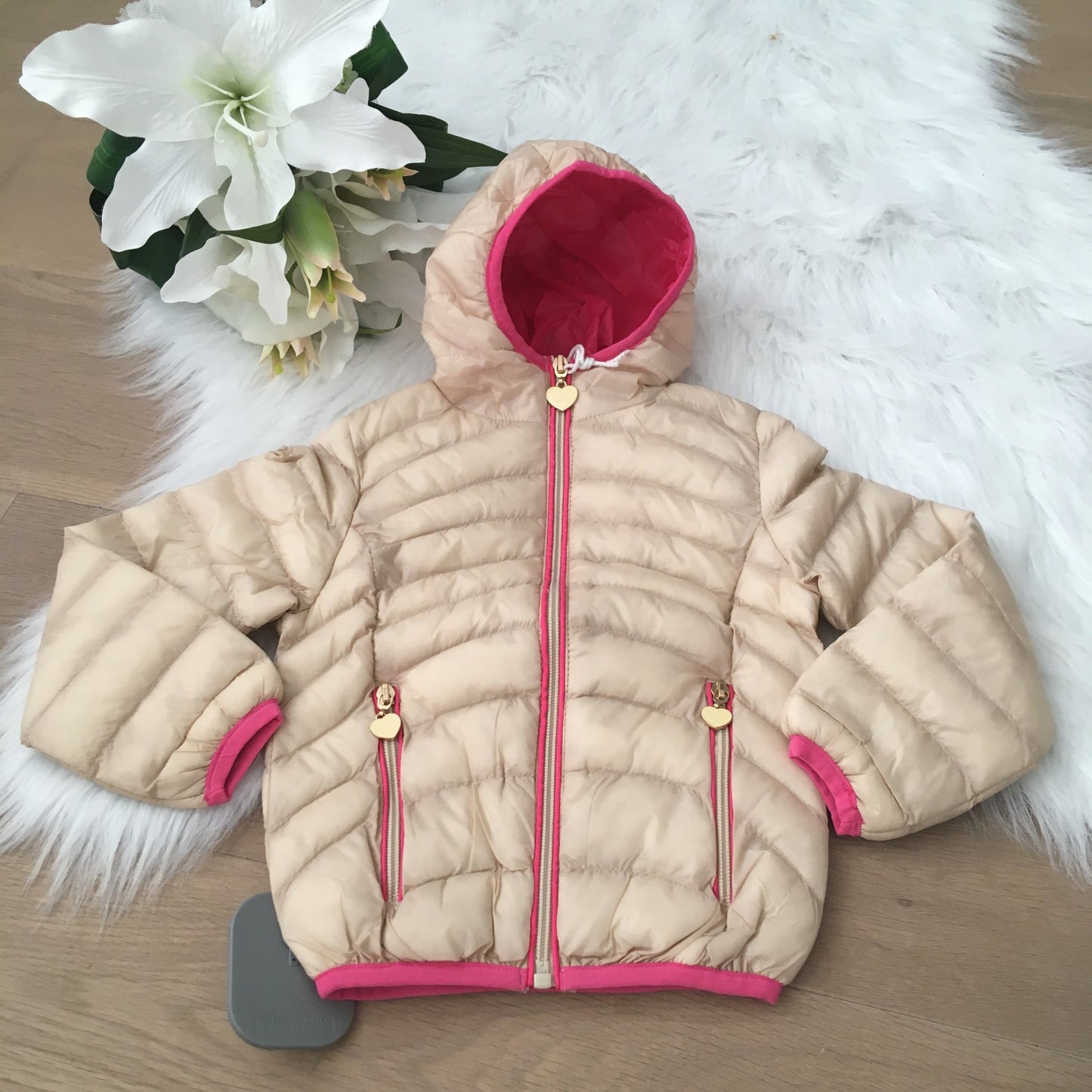 Beige roze jas