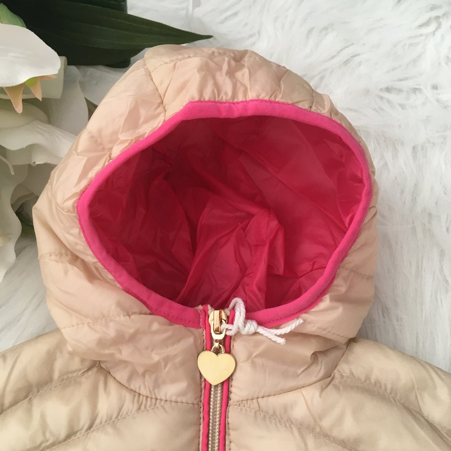 Beige roze jas