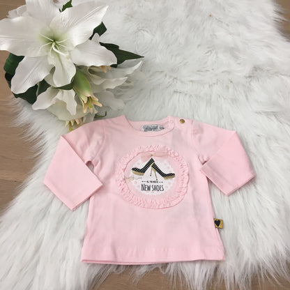 T-shirt Lovely Little lady all you need is new shoes roze