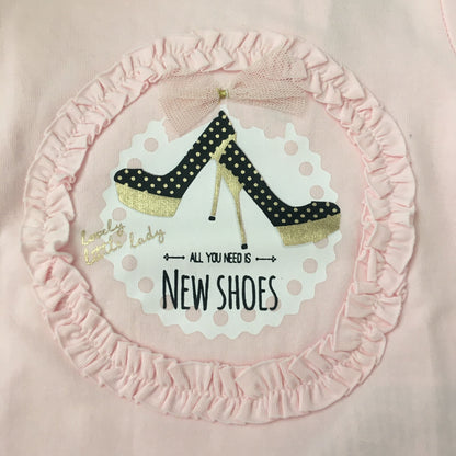 T-shirt Lovely Little lady all you need is new shoes roze