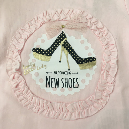 T-shirt Lovely Little lady all you need is new shoes roze