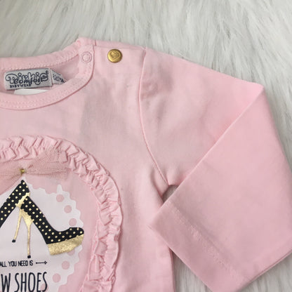 T-shirt Lovely Little lady all you need is new shoes roze