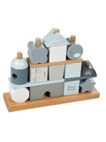 Stapelblokken Huisje Blauw