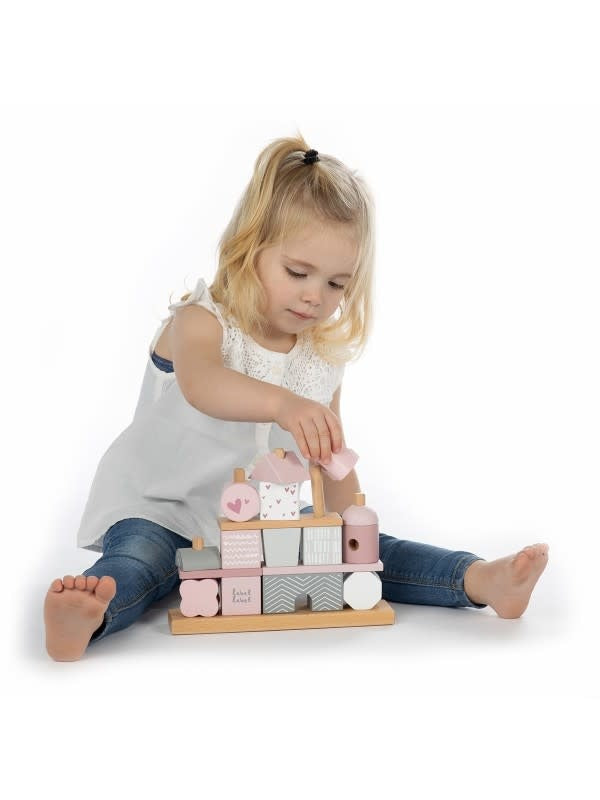 Stapelblokken Huisje Roze