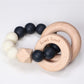 Label Label - Teether Silicone & Wood - Beads - Black & White