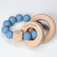 Label Label - Teether Silicone & Wood - Beads - Blue