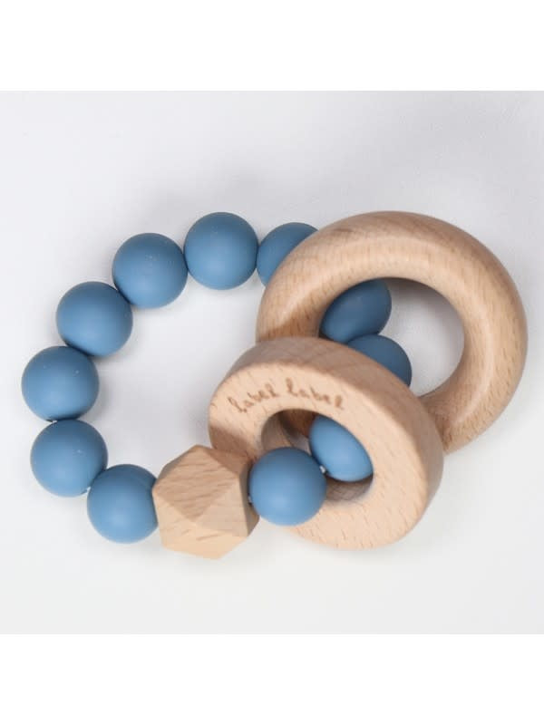 Label Label - Teether Silicone & Wood - Beads - Blue